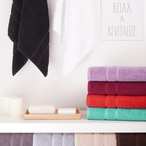 Juego de toallas de algodón turco con 2 toallas de baño, 2 toallas de mano  y 2 toallas pequeñas, calidad de hotel y spa, toallas suaves, de secado