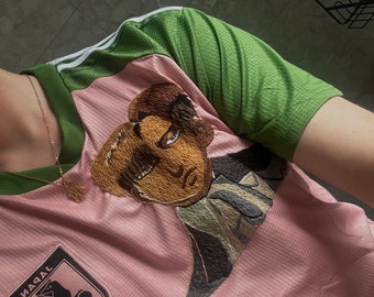 Attack on titan Levi Ackerman Japan x nigo football jersey Shirt custom made hand stitched pink t-shirt  embroidery UK / US | Size L