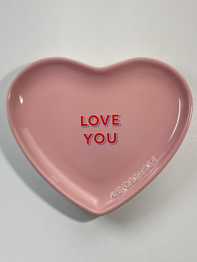 Le Creuset Conversation Hearts Ceramic Plates Pink Blue Purple Etsy