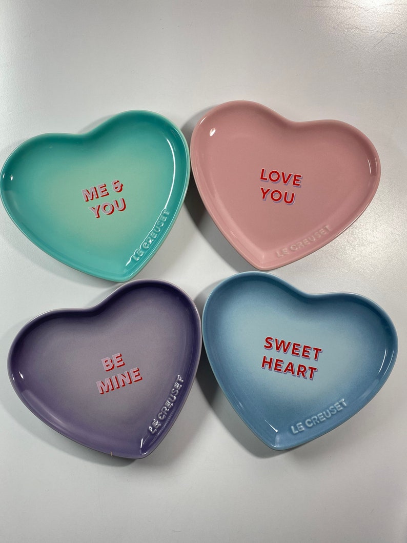 Le Creuset Conversation Hearts Ceramic Plates Sat of 4 Etsy