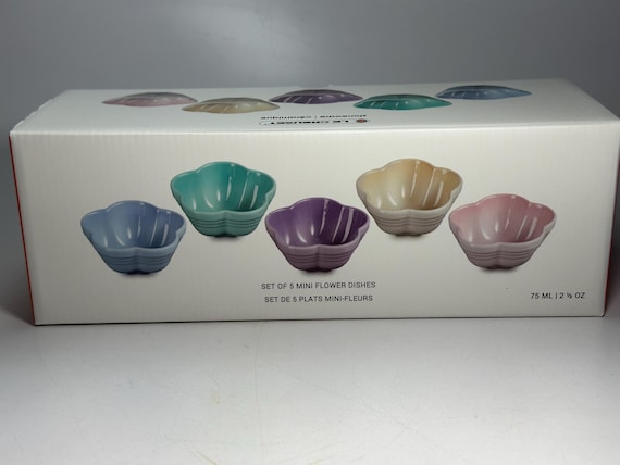 Le Creuset Mini Flower Dish Bowl Set ~ Hibiscus , Provence