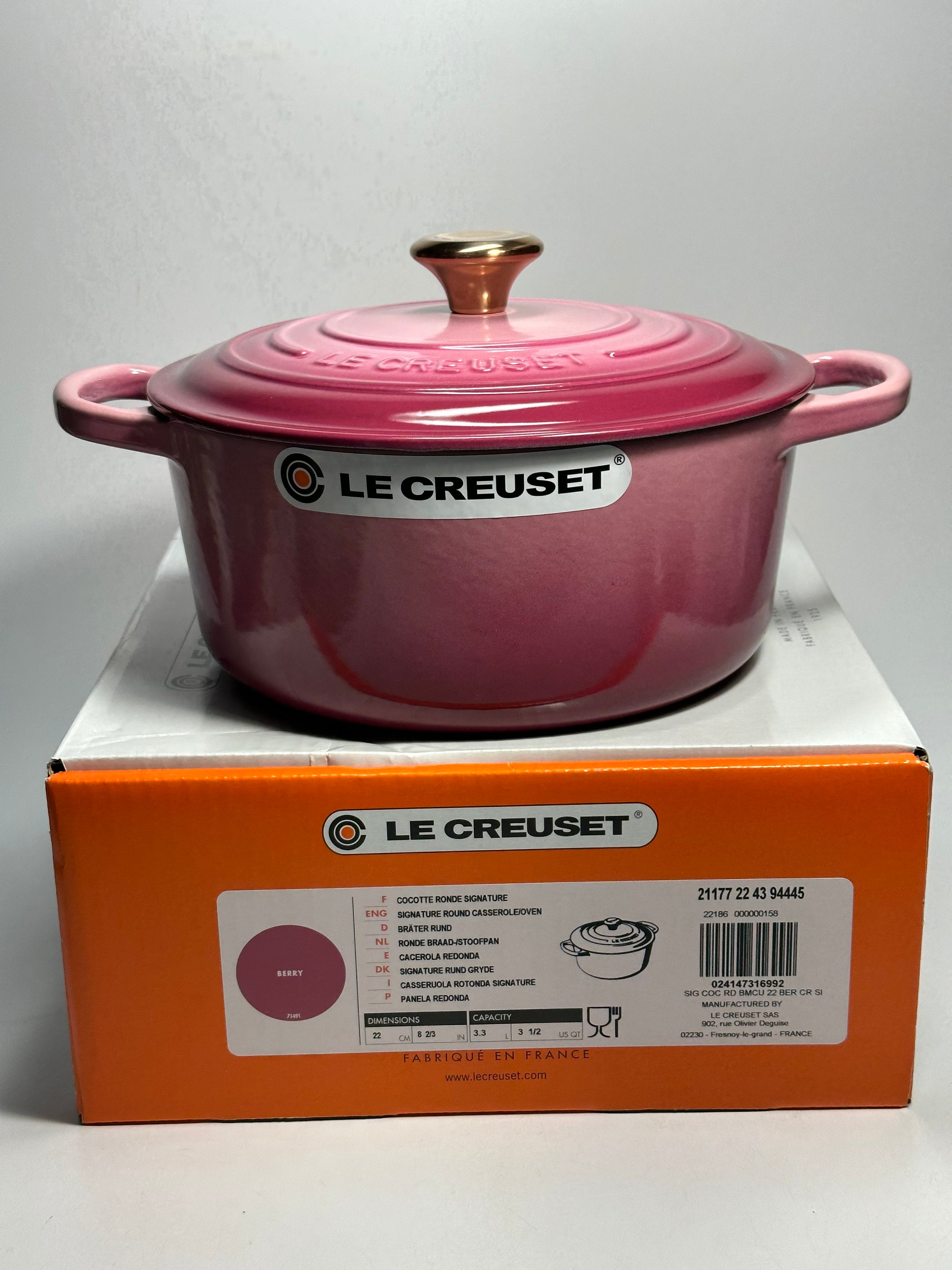 Le Creuset WHITE Mini #14 Cast Iron Cocotte Dutch Oven Made in France ~~NO  LID~~