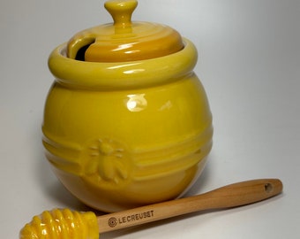 Pot de miel en céramique Dijon en grès de Le Creuset - 16 onces - Neuf avec boîte