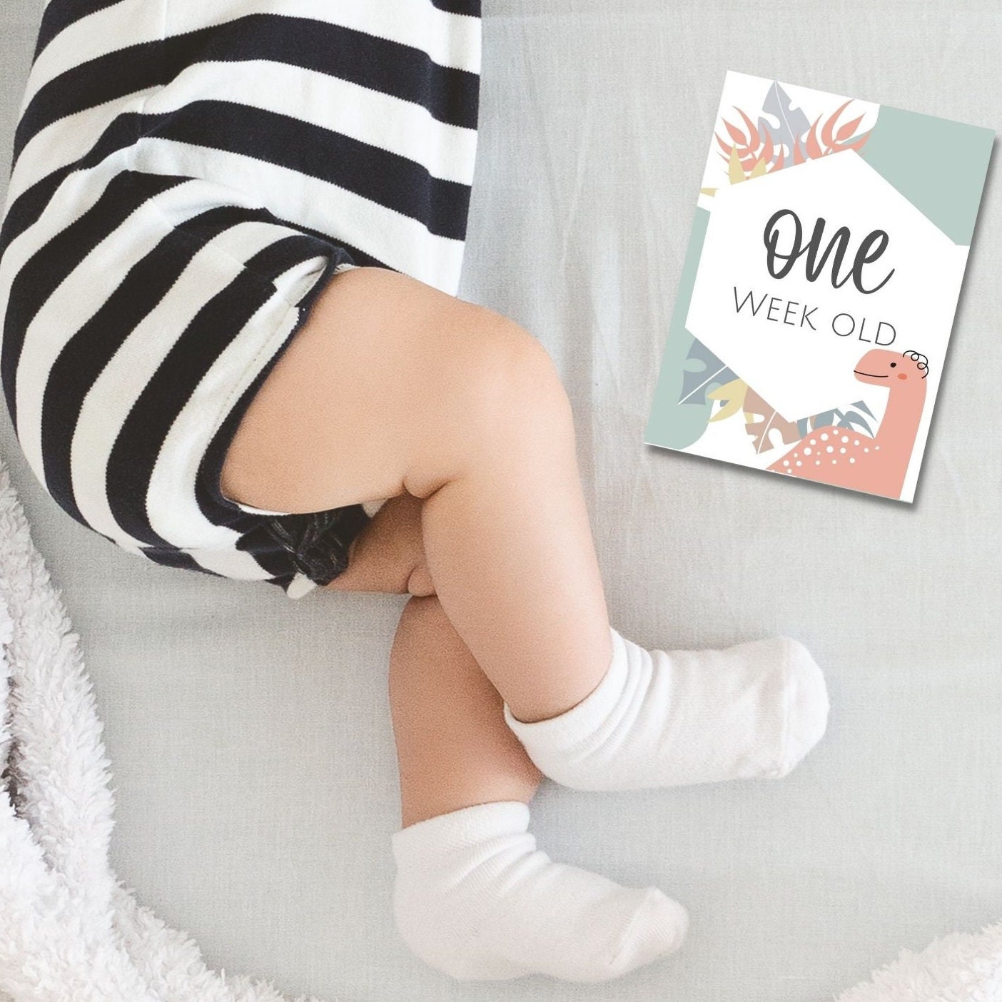 Baby Monthly Milestone Card Printable, Pastel Dinosaur Photo Prop, Baby ...