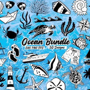 Ocean SVG bundle, ocean svg, svg files for cricut, cut files, png files, svg files, beach svg