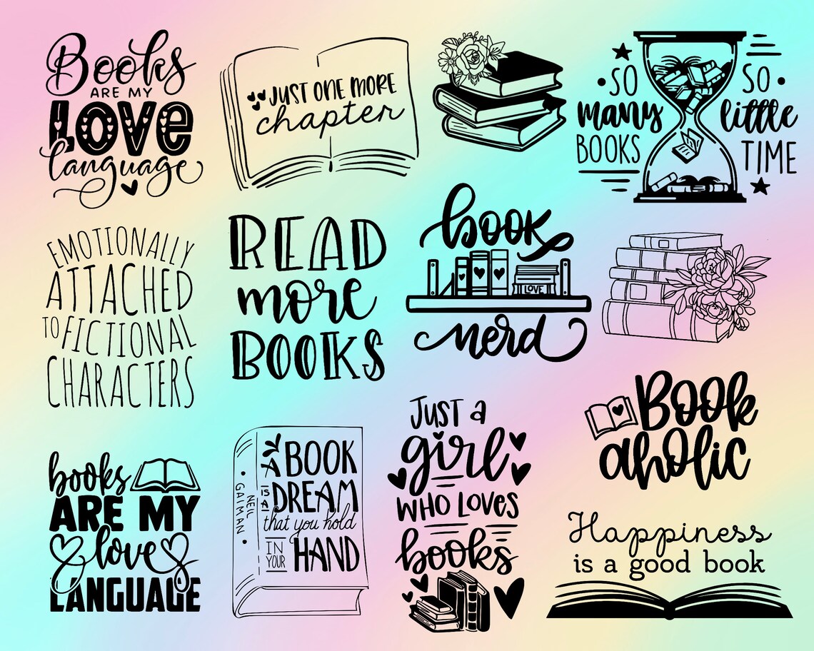 Book Lover SVG Bundle Book Nerd SVG Bookworm SVG Books Svg - Etsy