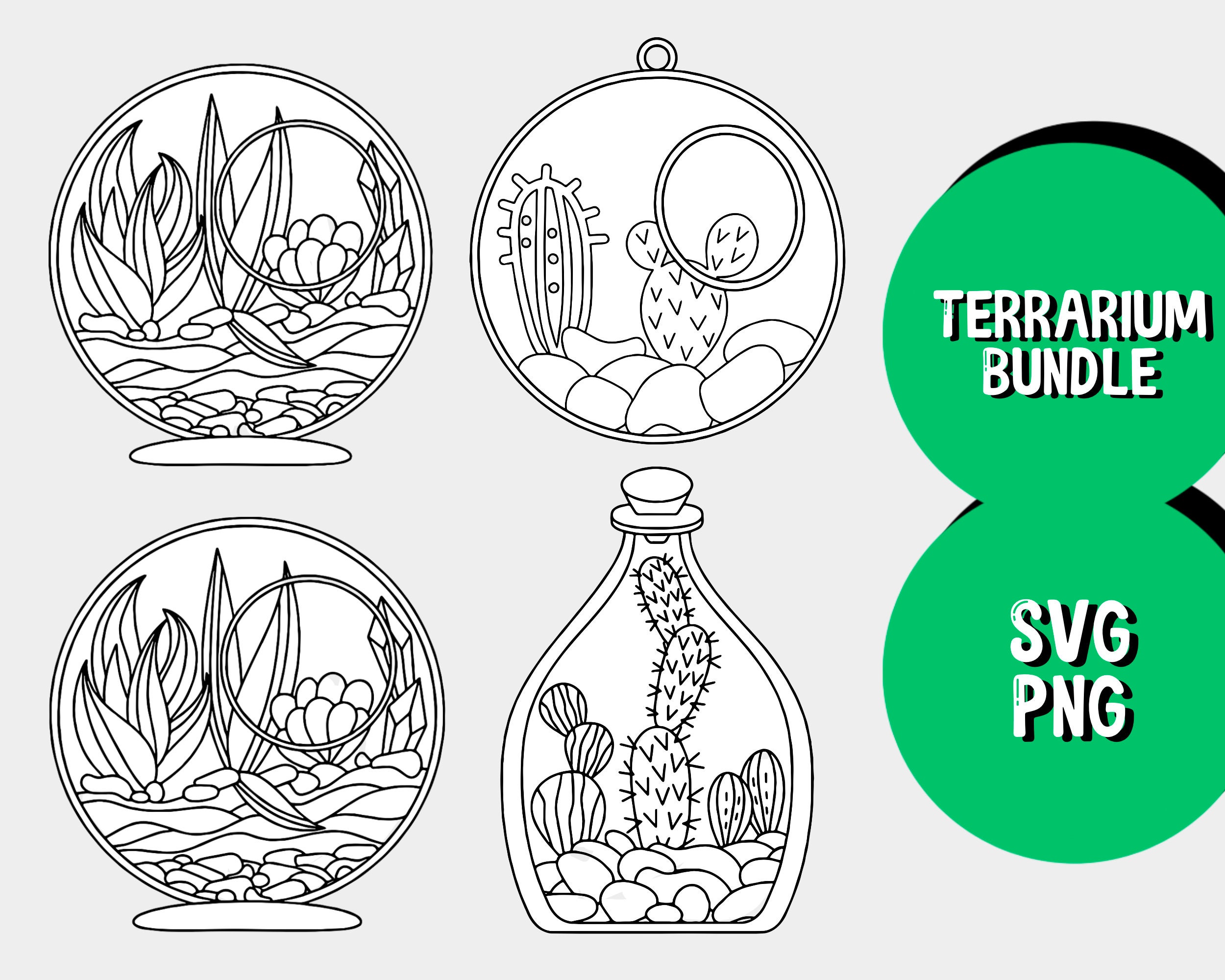 Terrarium SVG Bundle Plant SVG Plants Png Cactus SVG Etsy