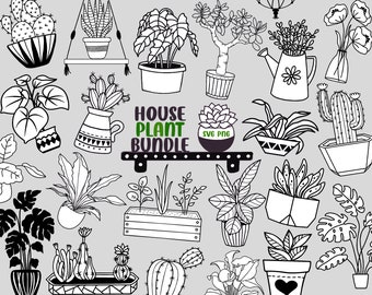 House plant SVG bundle, plant svg, potted plants, hanging plants, files for cricut, cricut cut files