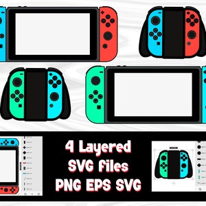 Video game console, video game controller, switch SVG, layered SVG, gamer SVG, files for cricut