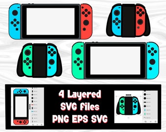 Video game console, video game controller, switch SVG, layered SVG, gamer SVG, files for cricut