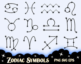 Sternzeichen Symbole SVG Bundle, Sternzeichen SVG, Astrologie SVG, Horoskop svg, SVG Dateien, SVG Dateien für Cricut, png Dateien