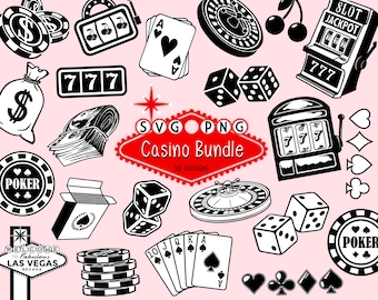 Kasino SVG-paket, kasino svg, spel svg, poker svg, svg-filer, Cricut-klippfiler, png, eps