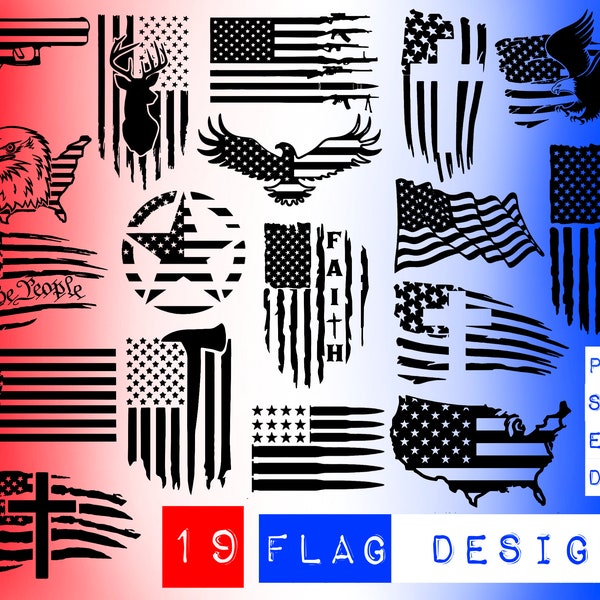 American flag SVG bundle, red white and blue, rifle SVG, Eagle SVG, cricut cut files