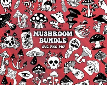 Mushroom SVG Bundle, mushroom svg, mystical svg, earth svg, SVG bundle, png, cricut cut files, 60 designs, sublimation, cricut, silhouette