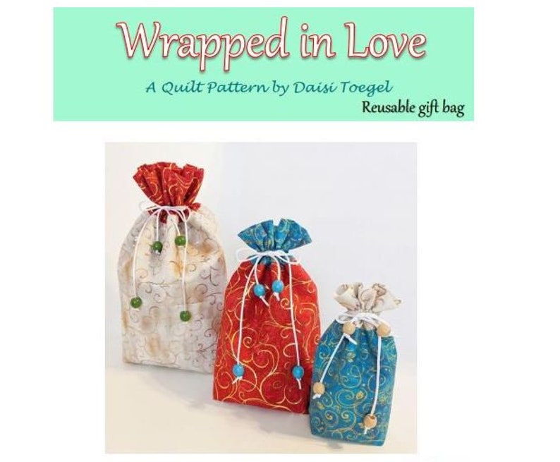 Wrapped in Love Reusable Gift Bag PDF Pattern image 2