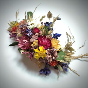 Bespoke Dried Flower Hair Comb | Luxury Wedding & Floral Hair Accessories | Customised Colours