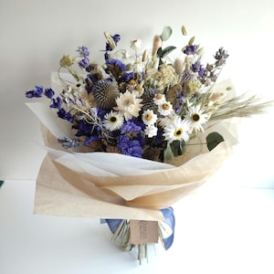 Azure Blue Dried Flower Bouquet Or Posy | Gift Bouquets | British Grown image 2