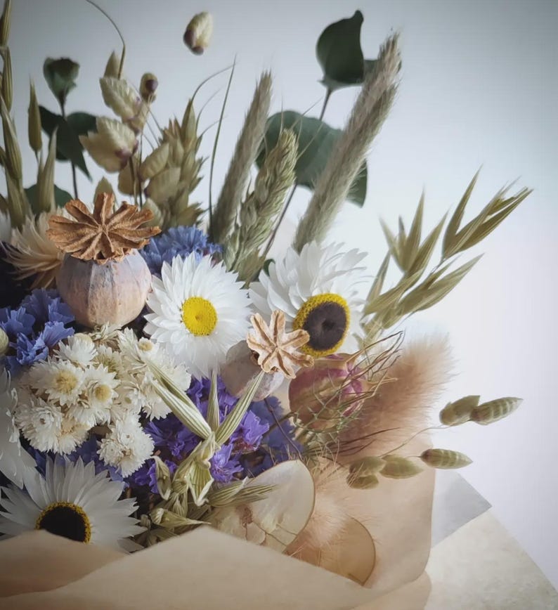 Azure Blue Dried Flower Bouquet Or Posy | Gift Bouquets | British Grown image 6