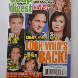Soap Opera Digest Magazine October 5, 2010 - Look Who&#39;s Back!
