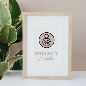 Breastfeeding Sign for Work Printable - Privacy Please Sign - Pumping Door Sign - Breastfeeding Sign for Office - Simple, cute, pink pump