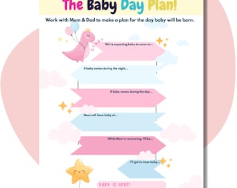 Big Brother/Big Sister Plan for Baby's Arrivals - New Sibling Printable for Soon to Be Big Sister/Big Brother Baby Due Date Plan