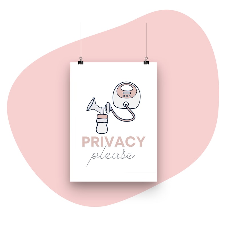 Pumping sign for work printable privacy please sign etsy