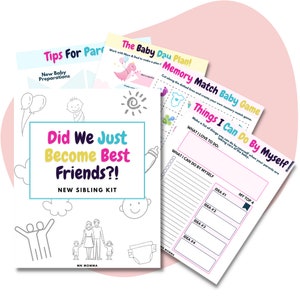 Big Brother/Big Sister Worksheet Activity Printable Pack - New Sibling Bundle for Soon to Be Big Sister or Big Brother -coloring pages/games