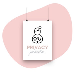 Breastfeeding Sign for Work Printable - Privacy Please Sign - Pumping Door Sign - Breastfeeding Sign for Office - Simple, cute, pink pump
