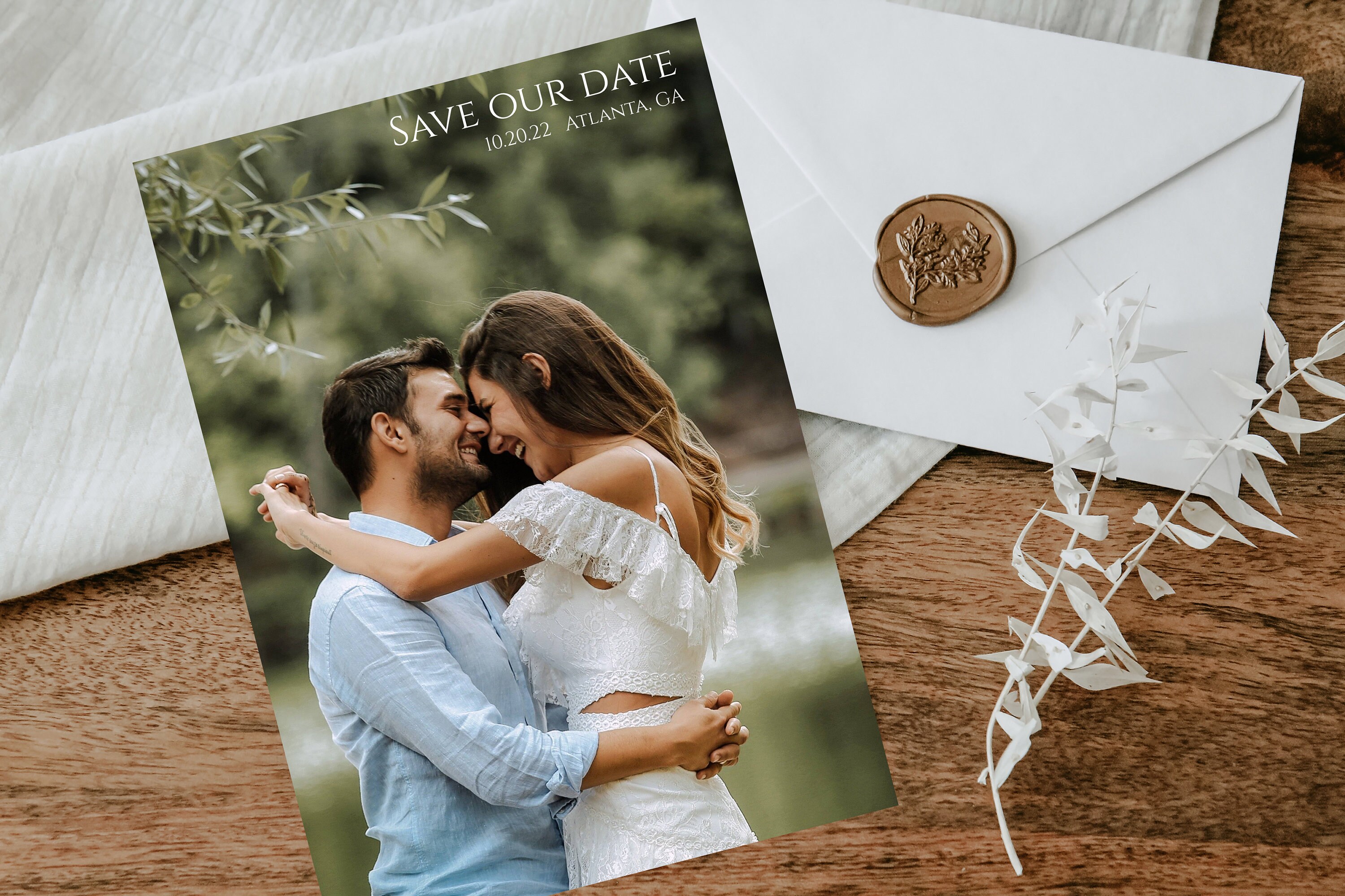 Printable Save the Date With Photo Card Template, Customizable Instant ...
