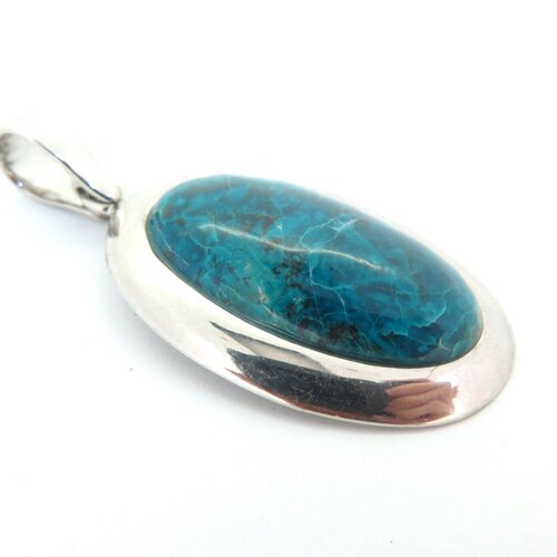 Stunning Handmade Sterling Silver & Turquoise Pendant Enhance shops 12.3g