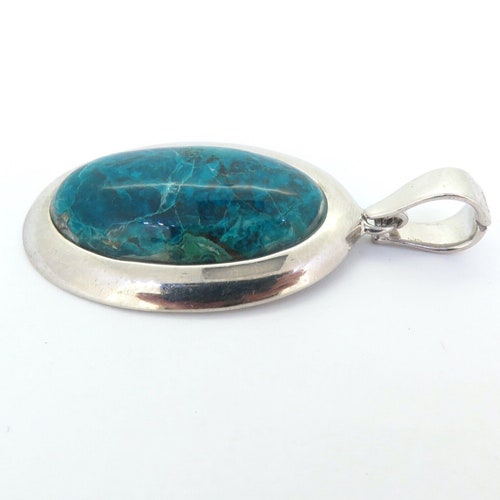 Stunning Handmade Sterling Silver & Turquoise Pendant Enhance shops 12.3g