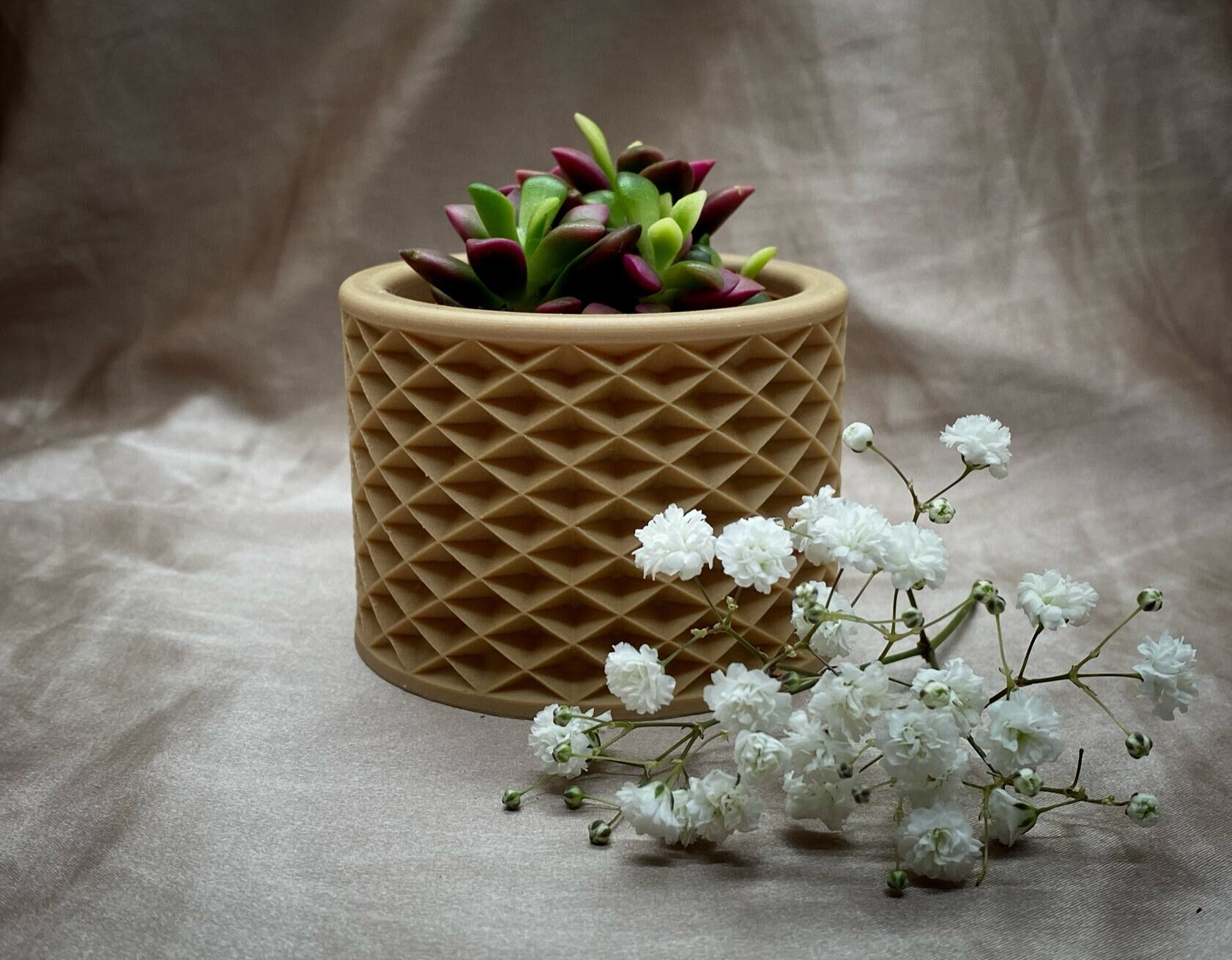 Cache Pot Araï Imprimé en Bois 6 cm