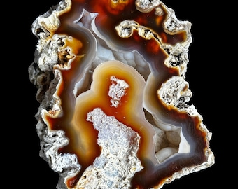 EXTREMELY RARE Agatized Coral Head Blood Red/Orange Specimen Cut & Polished UV-Reactive Fossil Spectacular Preservation