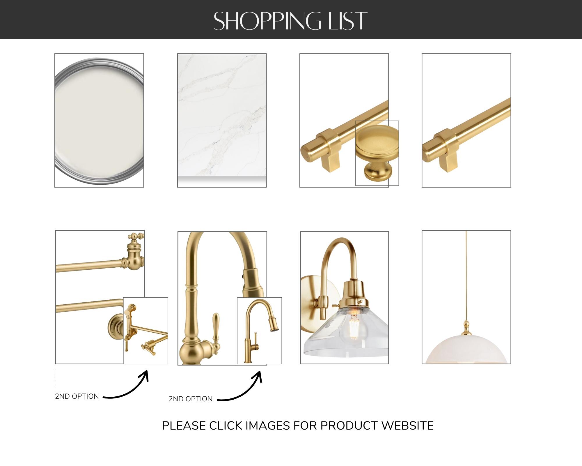 Premade Kitchen Mood Board, Shopping List, Virtual Interior Design ...