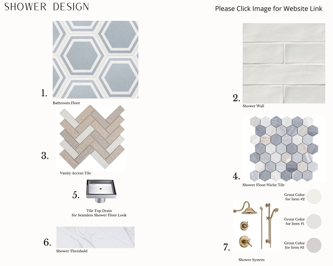 Interior Design Editable Template, E-design, Bathroom Moodboard,tile ...
