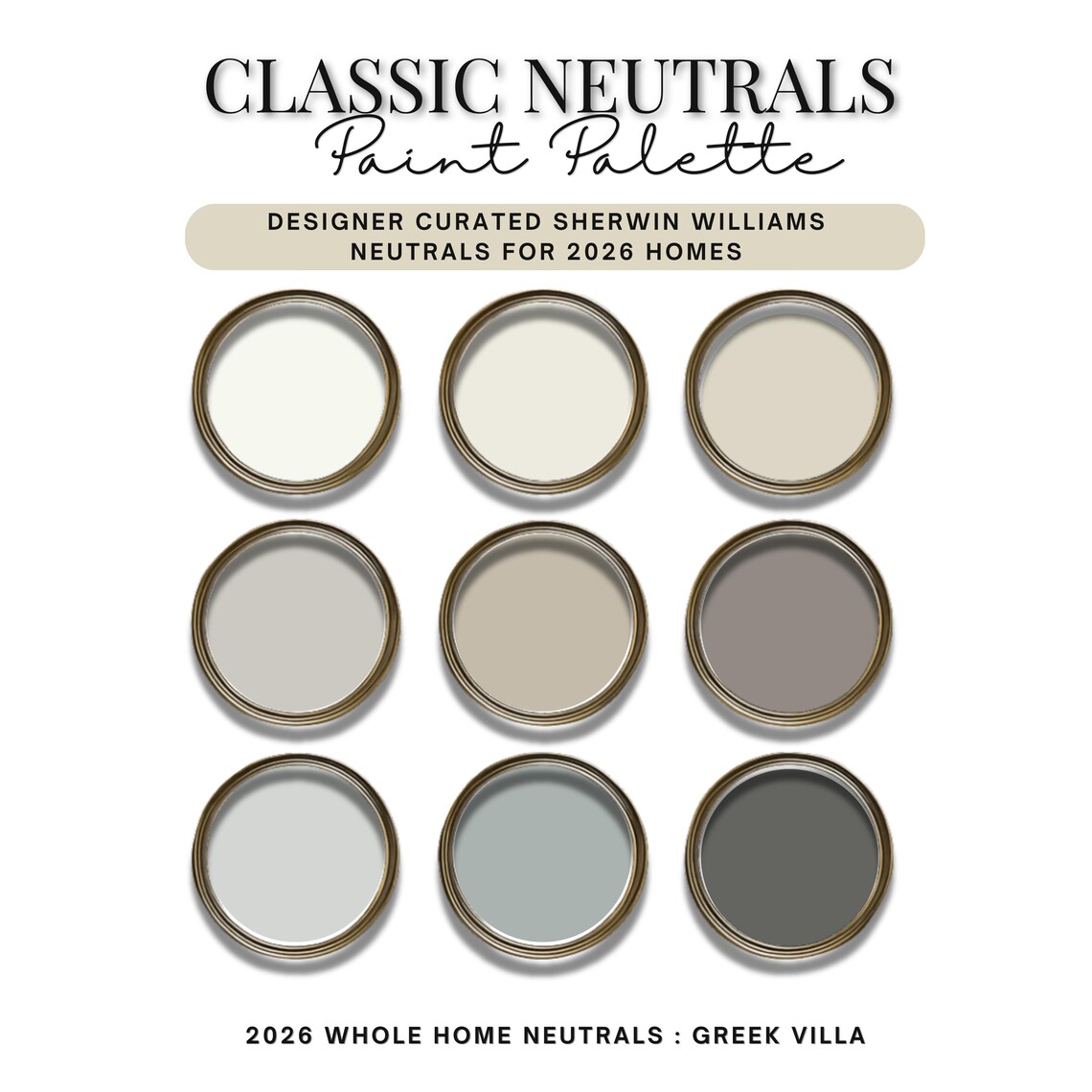 Whole Home Paint Palette | Sherwin Williams Neutral Paint Colors ...