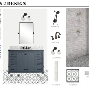 Interior Design Online Service Custom Bathroom Selections Mood Board