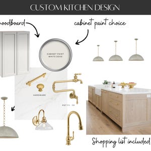 Custom Online Interior Design Services for Kitchen Design Moodboard & Shopping List, Virtual Interior Design, Home Decor, Online Decorator