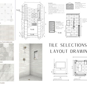 Interior Design Online Bathroom Tile Drawings & Selections