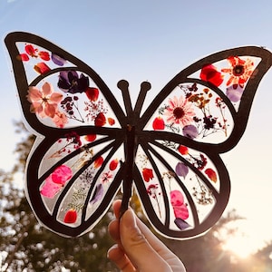 Pressed Flower Butterfly Craft, Butterfly Printable, Butterfly Art, Flower Butterfly, Kids Printable, Kids Craft, Kids Art