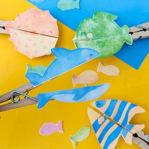 Artisanat De Pince À Linge De Poisson, Poisson Imprimable, Artisanat De L&#39;océan, Océan Imprimable, Imprimable Pour Les Enfants, Artisanat Pour Enfants