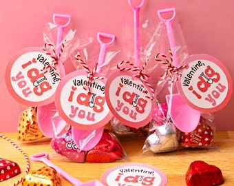 I Dig You Valentine Favor Printable (Digital Download)