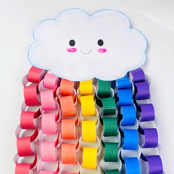 Rainbow Cloud Activity, Rainbow Preschool Printable, Preschool Learning, Color Learning, Kid Learning Printable, Preschool Activity