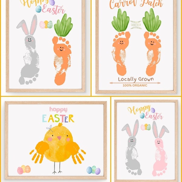 Easter Handprint Art, Easter Footprint Art, Preschool Easter Art, Easter Preschool Craft, Easter Craft For Kids, Easter Toddler Craft