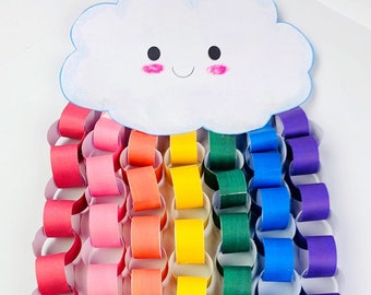 Rainbow Cloud Activity, Rainbow Preschool Printable, Preschool Learning, Color Learning, Kid Learning Printable, Preschool Activity