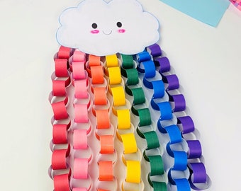 Rainbow Cloud Activity, Rainbow Preschool Printable, Preschool Learning, Color Learning, Kid Learning Printable, Preschool Activity
