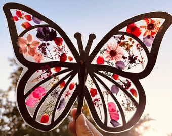 Pressed Flower Butterfly Craft: Kids Printable Art (Digital Download)