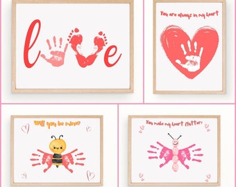 Valentine Handprint Art Preschool Valentine Art, Valentine Preschool Craft, Valentine Craft For Kids, Valentine Toddler Craft