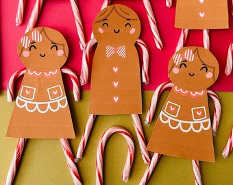 Lebkuchen Zuckerstange Printable: Weihnachtsbastelgenuss (Digitaler Download)