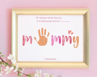 Mother's Day Handprint Art, Mother's Day Gift, Mother's Day Printable, Mother's Day Craft, Mother's Day Card, Handprint Art